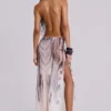 Xaviera Backless Mesh Maxi Dress