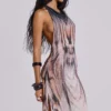 Xaviera Backless Mesh Maxi Dress
