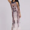 Xaviera Backless Mesh Maxi Dress