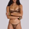 Elisa Double Strap Metallic Bikini Bottoms