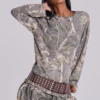 Woodland Camo Waffle Long Sleeve Top