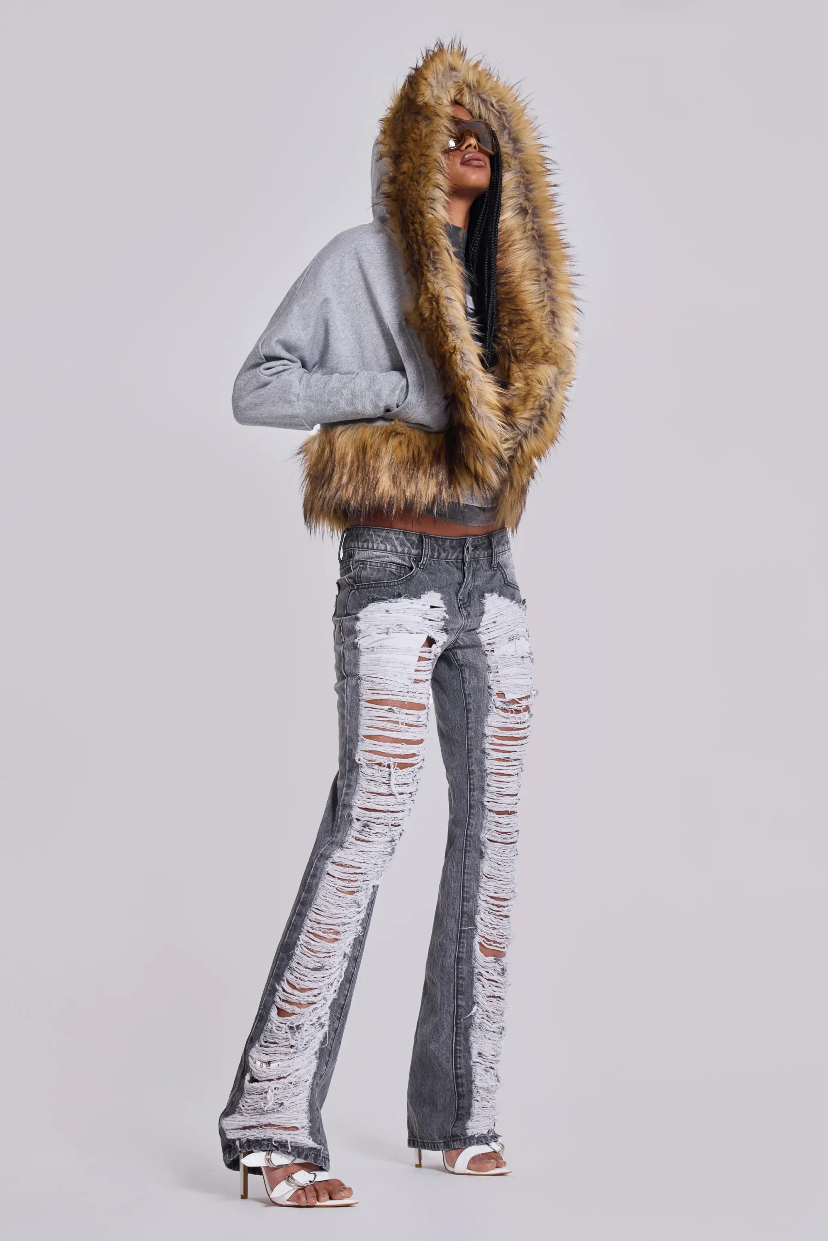 9707-zain-shredded-bootcut-jeans-in-grey-2.webp Zain Shredded Bootcut Jeans in Grey
