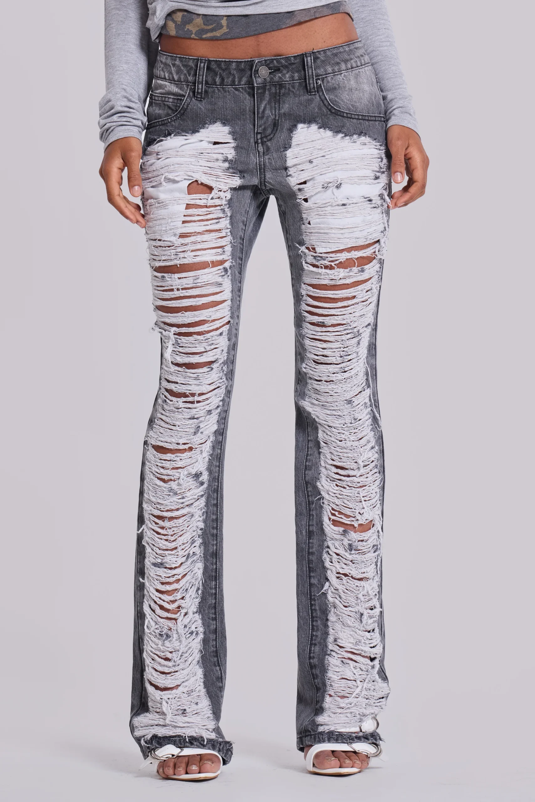 9707-zain-shredded-bootcut-jeans-in-grey-4.webp Zain Shredded Bootcut Jeans in Grey
