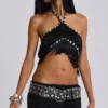 Asha Fringed Top With Buttons